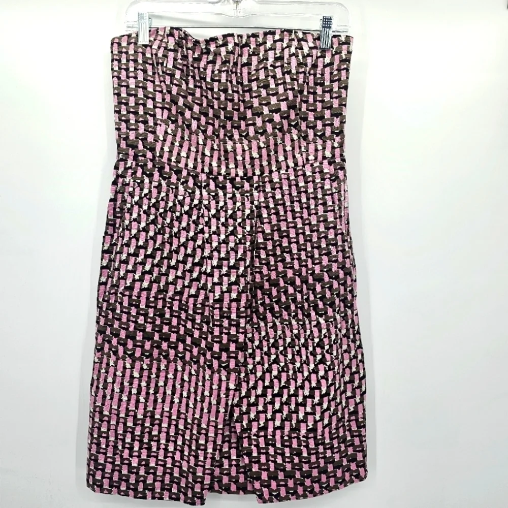 Banana Republic Silk Blend Pink Print Strapless Dress Women's Size 10